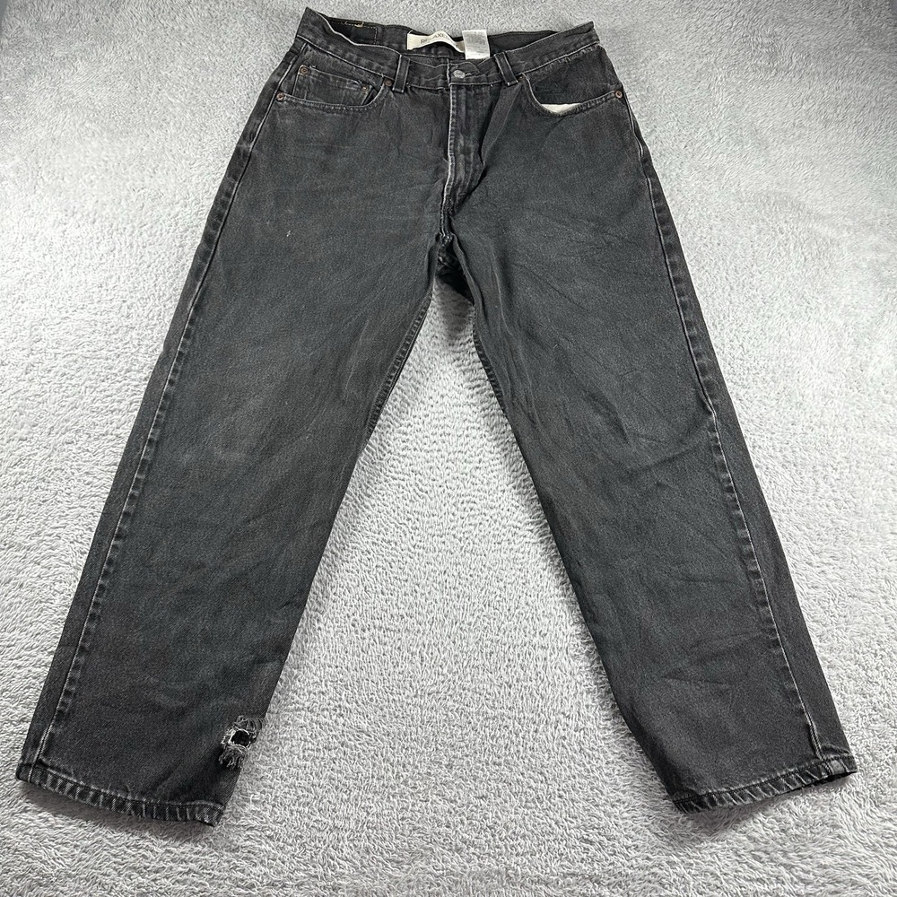 VINTAGE Levi's 550 Jeans Mens 34x30 (Fits‎ 31x27) Black Distress Relaxed Fit USA
